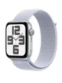 Apple Watch SE (GPS, 2024) Silver Aluminium Case with Blue Cloud Sport Loop