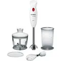 BOSCH Stabmixer CleverMixx MSM24500, Edelst. Mixfuß, Zerkleinerer, Schneebesen, weiß, 400 W, 4 Klingen, Mixbecher, Made in Europe