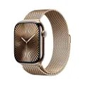 Apple Watch Series 10 GPS + Cellular 46 mm Smartwatch with Gold Titanium Case with Gold Milanese Loop - M/L. Fitness Tracker, ECG App, Always-On Retin