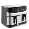 Jamie Oliver by Tefal Dual Drawer Heißluftfritteuse 8,3 L – Airfryer mit 2 Kammern & Grillfunktion, 8 Programme, Sync-Modus für gleichzeitiges Garen, 