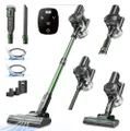 Vexilar Akku Staubsauger 500W/40KPa/50Mins, Staubsauger Kabellos mit Bürstenlosem Motor, Selbststehend, Touch Display, 6-in-1 Tragbarer, Leicht Akkust
