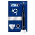 Oral-B iO 2 elektrische Zahnbürste, schwarz, für Erwachsene, 3 Reinigungsmodi, sanft für das Zahnfleisch, weiche Bürste, Zubehör, Ersatzbürste, Ladege
