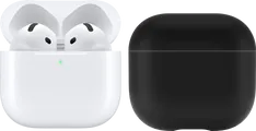 Apple AirPods 4 mit Aktiver Geru00e4uschunterdru00fcckung + Hu00fclle
