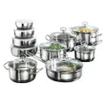 Karcher Topfset Jasmin 20-teilig | Edelstahl Kochtopf Set Induktion inkl. Glasdeckel | Töpfe & Pfanne spülmaschinenfest & backofenfest | Kochgeschirr 