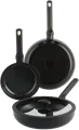 BK Enjoy Koekenpannenset 20 + 28 cm + Hapjespan 28 cm zwart