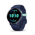 Garmin Vivoactive 5 Music, Smartwatch, Sporthorloge, AMOLED-Scherm, 11 dagen batterij, Sportapps 30+, Meditatie, Garmin Pay, Slaapcoaching, Blue/Blue 