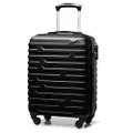 WITTCHEN A-line II Kabinengepäck Kabinenkoffer Handgepäck Rollkoffer Reisekoffer Bordkoffer Hartschale ABS Hochwertiger und Stabiler Größe S Schwarz