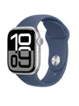 Apple Watch Series 10 (GPS), Silver Aluminium Case with Denim Sport Band