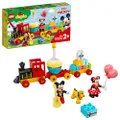 LEGO 10941 DUPLO Disney Mickey & Minnie Birthday Train, Building Toys for Toddlers with Number Bricks, Cake and Balloons, 2 Year Old Girls & Boys Gift