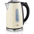 KHG Wasserkocher Wasserkocher WK-1707 in creme aus Edelstahl, 1,7 Liter, 1.7 l