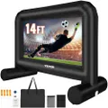 VEVOR Aufblasbare Projektion Beamer Leinwand aus PVC 215,9 cm 1080P, 4K, 3D, HDR Outdoor Indoor Tragbare Projektor Screen Filmleinwand 16: 9 für Heimk