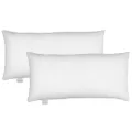 Bodyprotect Ecoline Hoofdkussen, 2 stuks, 40 x 80 cm, set van 2 kussens, dubbelpak beddengoedset van 100% microvezel, wasbaar, wit
