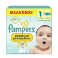 Pampers Premium Protection Maat 1 maandbox - 180 luiers - 2kg - 5kg