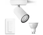 Philips Hue Kosipo Opbouwspot (Wit) - Warmwit Licht - Incl. Hue Dimmer Switch - Wandspot of Plafondspot met 1 Lichtpunt - GU10 - Hue White