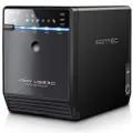 FANTEC QB-35US3-6G Externes 4-fach Festplattengehäuse (für 4x 8, 89 cm (3, 5 Zoll) SATA i/II/III Festplatten, USB 3.0 SuperSpeed und eSATA Anschluss, 