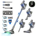 Teendow Akku-Hand-und Stielstaubsauger V10 PRO 50kPA Akku Staubsauger, Akkustaubsauger, 60 min Laufzeit, LED, 300 W, mit Beutel, Geräuscharm, Hand- un