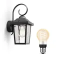 Philips Hue Buzzard Wandlamp In Zwart + E27 White Filament-lamp