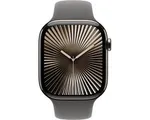 Apple Watch Series 10 - Wifi + 4G - 42mm - Natural Titanium Case met Stone Grey Sportbandje - M/L