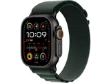 Apple Watch Ultra 2 (2024), GPS + Cellular, 49 mm, Caja de Titanio Negro, Gesto doble toque, Correa Alpine Loop color Verde oscuro, Talla M