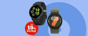 Bespaar tot 15% op smartwatches van o.a. Garmin & Samsung