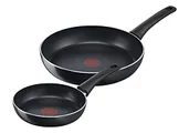 Tefal C27890 Generous Cook 2-delige pannenset, 20/28 cm, veilige anti-aanbaklaag, thermosignaal temperatuurweergave, diepe vorm, geschikt voor inducti