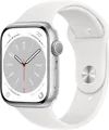 Apple Watch Series 8 45 mm Silber Aluminium Weißes Sportarmband