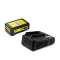 Kärcher 18 V Starter Kit 18/25, 18 V/2,5 Ah Akku mit Schnellladegerät, Lithium-Ionen-Akku, Ladezeit: in weniger als 1,5 Stunden zu 100% aufgeladen, fü