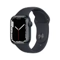 Apple Watch Series 7 (GPS, 41mm) Smartwatch - Aluminiumgehäuse Mitternacht, Sportarmband Mitternacht - Regular. Fitnesstracker, Blutsauerstoff und EKG