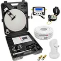 PremiumX Camping SAT Anlage Satelliten-Finder Single LNB 10m Kabel im Koffer SAT-Antenne