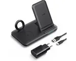 Foldable 3-in-1 Wireless Charging Station with Power Supply 335 - iPhone 15 - AirPods Pro - Apple Watch 1-6 - Wireless Charger