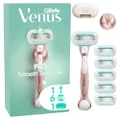 Gillette Venus Pro Smooth Sensitive Damenrasierer für empfindliche Haut — Inkl. 6 Ersatzklingen für Nassrasierer mit einem Hauch von Aloe Vera, Duschh