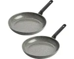 BK Granite Ceramic Koekenpannenset 2‑delig – 28/30cm - PFAS-vrije antikleeflaag - Pannenset inductie - Keramische pan – Ovenbestendig tot 160°C - Koud