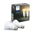 Philips Hue LED Leuchtmittel Set White Ambiance E27 warmweiß-kaltweiß 2 Stück, Standardform, 9 W, warmweiß-kaltweiß