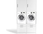 Wasophoogte® Wasmachine Kast Venice - Wasmachine verhoger - Wasmachine ombouw - 700(D)*1330(B)*2350(H) mm - Wit