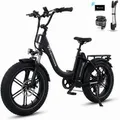 EVERCROSS TECH E-Bike 20×4.0 Fatbike, 7-Gang Shimano, 48V 18Ah abnehmbarer Akku 130km, Heckmotor, 864 Wh, NFC+App Entsperrung, 250W Motor Elektrofahrr