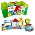 LEGO DUPLO Classic La Boîte de Briques - Jouet Éducatif à Empiler pour Bébé dès 1 an - Briques Colorées avec Chiffres, Voiture, 2 Figurines & Rangemen