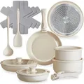 tectake Topf-Set Kochtopfset, Aluminium (Komplettset, 16-tlg), 16-teilig, fu00fcr Induktion geeignet
