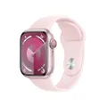 Apple Watch Series 9 [GPS + Cellular 41 mm] med boett i aluminium rosa och Sportband i ljusrosa – S/M. Träningsmätare, apparna Syrenivå i blodet och E