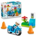 LEGO DUPLO Town Blå polismotorcykel Lekset för små barn – Pedagogiska leksaker för barn, Byggset med leksaksmotorcykel, polisfigur och trafikljus – Pr