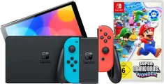 Nintendo Switch OLED Blau/Rot + Super Mario Bros. Wonder
