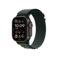 Apple Watch Ultra 2 (49 mm GPS + Cellular) Montre de Sport connectée avec Boîtier en Titane Noir et Boucle Alpine Vert foncé (Small). Suivi de l’activ