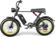C91 Fatbike | Zwart met Groene velgen | E-bike | Fattire | Elektrische fiets | 250wat | 17.5ah |