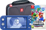 Nintendo Switch Lite Bleu + Super Mario Bros. Wonder + Housse de Protection