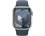 Apple Watch Series 9 - 41 mm - Silver Aluminium Case with Storm Blue Sport Band - M/L