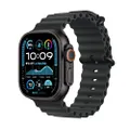 Apple Watch Ultra 2 (GPS + Cellular 49 mm) Smartwatch, sporthorloge - robuuste kast van zwart titanium - Zwart Ocean‑bandje. Conditie bijhouden, nauwk