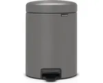 Brabantia NewIcon Prullenbak - 5 liter - Badkamer - Mineral Concrete Grey