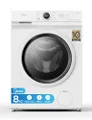 Midea MF10EW80B Waschmaschine / 8kg / 1400 U/Min/EEK A/Inverter Quattro Moto/Slim Line/Dampffunktion/Grosse Trommel/Slim Design/Nachlegefunktion/Kinde