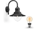 Philips Hue Raindrop Wandlamp voor Buiten (Zwart) - Buitenlamp - E27 - Warmwit Licht - Hue White Filament