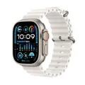 Apple Watch Ultra 2 (49 mm GPS + Cellular) Smartwatch avec boîtier en Titane Robuste et Bracelet Océan Blanc. Suivi de l’activité Physique, GPS Haute 