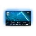 TV OLED Philips Ambilight 48OLED707/12 121 cm 4K UHD Android TV Chrome foncé 2022